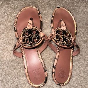 TORT BURCH SNAKE SKIN SANDALS